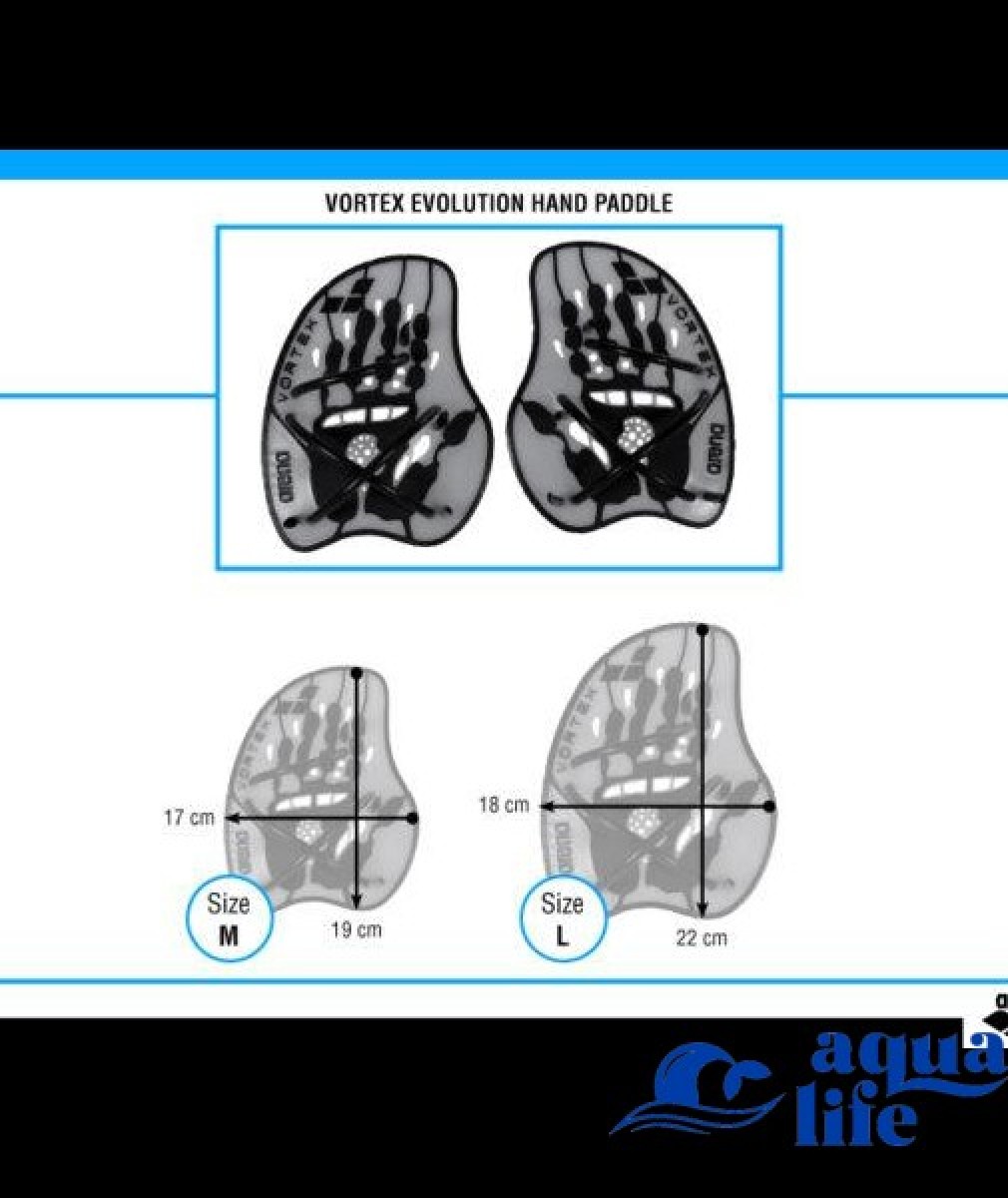 інвентар Лопатки для плавания Vortex Evolution Hand Paddle Black Arena зображення 1308 5