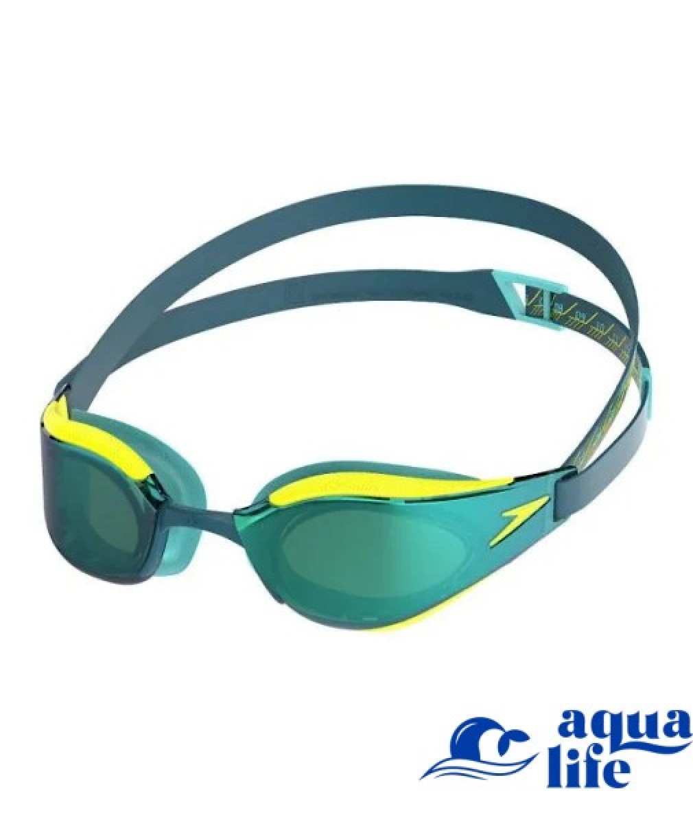 очки для плавания Fastskin Hyper Elite Mirror Goggle - Hyper Yellow-Cobalt-Emerald Speedo картинка 3725 1