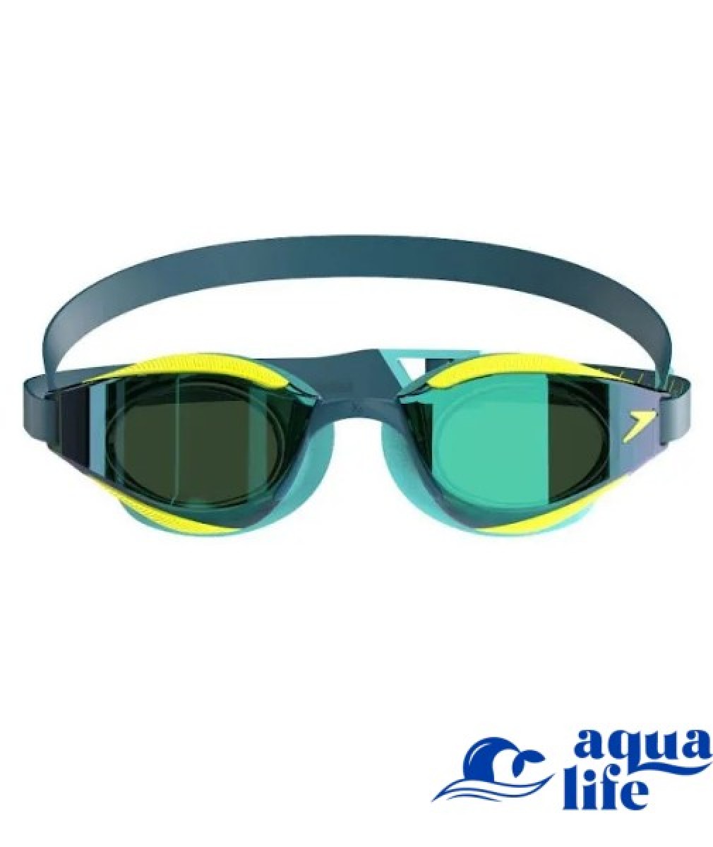 очки для плавания Fastskin Hyper Elite Mirror Goggle - Hyper Yellow-Cobalt-Emerald Speedo картинка 3725 2