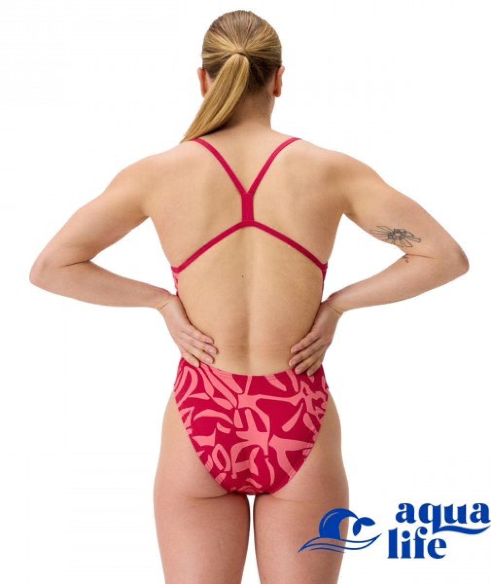 жіночий купальник FL PRINTED V-BACK 2.0 AF red-orange Speedo зображення 4424 4